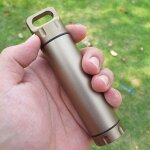 Capsule etanche portable en alliage d'aluminium, boîte a pilules de survie en plein air, conteneur multifoncti ... Capsule etanche portable en alliage d'aluminium, boîte a pilules de survie en plein air, conteneur multifoncti ...