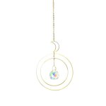 Capteur de soleil lunaire, lune et cerceaux + cristal arc - en - ciel, suspension en cristal, prisme ...