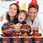 Car vaisselle de fête d'anniversaire, 51 pcs fournitures d'anniversaire pour enfants - assiettes, gobelets, ... Car vaisselle de fête d'anniversaire, 51 pcs fournitures d'anniversaire pour enfants - assiettes, gobelets, ...