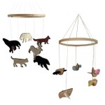 Carillon eolien en bois pour bb, mobile, animal suspendu, pendentifs, hochet, musique, cloche de lit ...