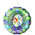Carillon eolien rotatif 3d extrieur jardin mtal color vent tourne oiseau jardin pendentif pour dcoration ...