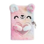 Carnets de dessin en peluche pour enfants, ours mignon avec serrure, carnet en peluche, journal tudiant ...
