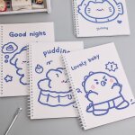 Carnet de notes b5 a feuilles mobiles, 30 feuilles, joli dessin anim, animal, ours, lapin, chiot, rechargeabl ...