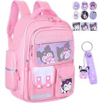 Cartable fille primaire sac a dos enfant, sac d'école scolaires kawaii avec pendentif badges cartes cadeau ... Cartable fille primaire sac a dos enfant, sac d'école scolaires kawaii avec pendentif badges cartes cadeau ...