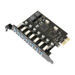 Carte adaptateur pcie vers usb3. 0 7 ports usb 3. 0 pci - e d'extension pour ordinateur de bureau alimentation ...