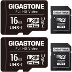 Carte mmoire 16 go lot de 2 cartes, compatible avec gopro drone camra tablette samsung, haute vitesse ...
