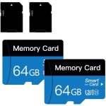 Carte mémoire de 2 paquets 64 go avec carte de stockage haute vitesse de l'adaptateur classe 10 pour ... Carte mémoire de 2 paquets 64 go avec carte de stockage haute vitesse de l'adaptateur classe 10 pour ...
