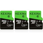 Cartes micro sd 128go lot de 3 carte micro sdhc 128 go u1 uhs - i classe 10 3 pices tf pour drone, dash ...