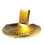 Cartes de poker cr�atives et durables en or, cartes de poker en feuille d'or, cadeaux luolv
