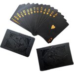 Cartes de poker etanches - plastique noir diamant, jeu de cartes 54 pour les amateurs de cartes novateurs ...