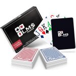 Cartes de poker en plastique avec carte de coupe incluse - [2 x] jeux de 54 cartes - double paquet cartes ...