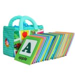Cartes souples avec sac de rangement en tissu, 26 pices, pour enfants, apprentissage prcoce, jouets ...