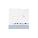 Carton bracelet demande marraine 8. 5cm bleu