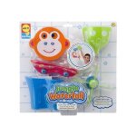 La cascade de bain de la jungle : 4 elements a ventouses + 1 cruche - jouet de bain enfant 2 ans