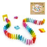 Cascade de dominos 123 pi�ces � jeu en bois color� pour cr�er, construire et d�clencher des r�actions ...