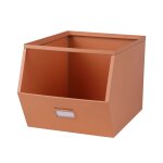Casier de rangement en m�tal avec etiquette - orange