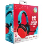 Casque de jeu supra - auriculaire c6 - 100 bleu non et rouge ps4 / ps5, xbox, switch, pc avec micro ...