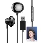 Casque de jeu usb earbuds intra - auriculaire avec microphone mems et contrle du volume, casque antibruit ...