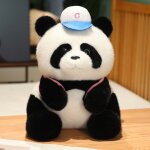 Casquette de baseball de dessin anim poupe panda rouge jouet en peluche sac panda noir et blanc poupe ...
