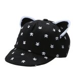 Casquette d'et� a visi�re pour enfants, chapeau de soleil imprim� chat, oreilles de lapin, baseball, ...