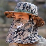 Casquette de pche protection solaire coupe - vent chapeau pare - soleil avec mentonnire rglable camouflage ...