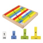 Casse - tte en bois montessori avec chiffres 1 a 10 lettres, outils d'enseignement, blocs en bois, jeu ...