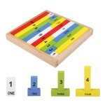 Casse - tte en bois montessori avec chiffres 1 a 10 lettres, outils d'enseignement, blocs en bois, jeu ...