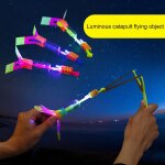 Catapulte lumineuse pour enfants, 10 pi�ces, flash led, jouets de nuit lumineux, h�licopt�re rotatif ...