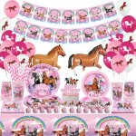 Cauc - 159 pcs décorations de fête d'anniversaire de cheval - bannière de joyeux anniversaire sur le ... Cauc - 159 pcs décorations de fête d'anniversaire de cheval - bannière de joyeux anniversaire sur le ...
