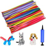 Cauc - 200 pi�ces ballon modelage avec grand pompe, ballons tordus longs, multicolores ballons long en ...