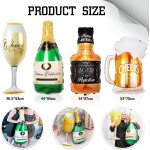 Cauc - 4 pièces champagne ballons, whisky bière aluminium ballon, xxl - ballon anniversaire en forme ... Cauc - 4 pièces champagne ballons, whisky bière aluminium ballon, xxl - ballon anniversaire en forme ...