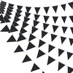 Cauc - 52 fanions en tissu noir, 20 m, réutilisables et imperméables, pour décoration de fête d'anniversaire, ... Cauc - 52 fanions en tissu noir, 20 m, réutilisables et imperméables, pour décoration de fête d'anniversaire, ...
