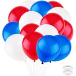 Cauc - 60 pieces ballons bleu blanc rouge 10 pouces ballons latex ballon anniversaire gonflable bleu ... Cauc - 60 pieces ballons bleu blanc rouge 10 pouces ballons latex ballon anniversaire gonflable bleu ...