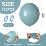 Cauc - ballons bleus macarons, 100 pices ballons bleu en latex 12 pouces avec ruban pour thme bleu ...