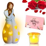 Cauc - bougeoir cadeau pour la fête des mères, mère et fille avec bougie led, avec carte de v?ux, bougeoir, ... Cauc - bougeoir cadeau pour la fête des mères, mère et fille avec bougie led, avec carte de v?ux, bougeoir, ...