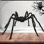 Cauc - noire de 1, 5 mtre araignes  peluche longue grande taille spider pour dcoration d'halloween ...