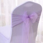 Ceinturage de chaise en organza, 25 pices, ruban avec n?ud, pour banquet, htel, fte, dcoration d'anniversa ...