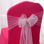 Ceinturage de chaise en organza, 25 pièces, ruban avec n?ud, pour banquet, hôtel, fête, décoration d'anniversa ... Ceinturage de chaise en organza, 25 pièces, ruban avec n?ud, pour banquet, hôtel, fête, décoration d'anniversa ...