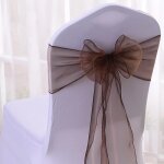 Ceinturage de chaise en organza, 25 pices, ruban avec n?ud, pour banquet, htel, fte, dcoration d'anniversa ...