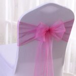 Ceinturage de chaise en organza, 25 pices, ruban avec n?ud, pour banquet, htel, fte, dcoration d'anniversa ...