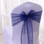 Ceinturage de chaise en organza, 25 pièces, ruban avec n?ud, pour banquet, hôtel, fête, décoration d'anniversa ... Ceinturage de chaise en organza, 25 pièces, ruban avec n?ud, pour banquet, hôtel, fête, décoration d'anniversa ...
