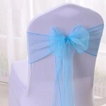 Ceinturage de chaise en organza, 25 pices, ruban avec n?ud, pour banquet, htel, fte, dcoration d'anniversa ...