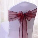 Ceinturage de chaise en organza, 25 pices, ruban avec n?ud, pour banquet, htel, fte, dcoration d'anniversa ...