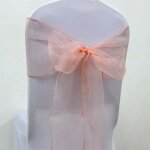 Ceinturage de chaise en organza, 25 pices, ruban avec n?ud, pour banquet, htel, fte, dcoration d'anniversa ...
