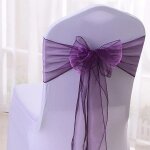 Ceinturage de chaise en organza, 25 pices, ruban avec n?ud, pour banquet, htel, fte, dcoration d'anniversa ...