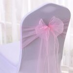 Ceinturage de chaise en organza, 25 pièces, ruban avec n?ud, pour banquet, hôtel, fête, décoration d'anniversa ... Ceinturage de chaise en organza, 25 pièces, ruban avec n?ud, pour banquet, hôtel, fête, décoration d'anniversa ...