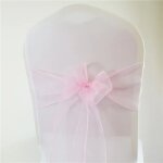 Ceinturage en organza avec noeud papillon, dcoration romantique pour chaise de jardin, mariage, restaurant, ...