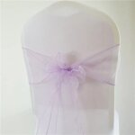 Ceinturage en organza avec noeud papillon, dcoration romantique pour chaise de jardin, mariage, restaurant, ...