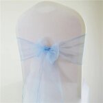 Ceinturage en organza avec noeud papillon, dcoration romantique pour chaise de jardin, mariage, restaurant, ...