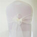 Ceinturage en organza avec noeud papillon, dcoration romantique pour chaise de jardin, mariage, restaurant, ...